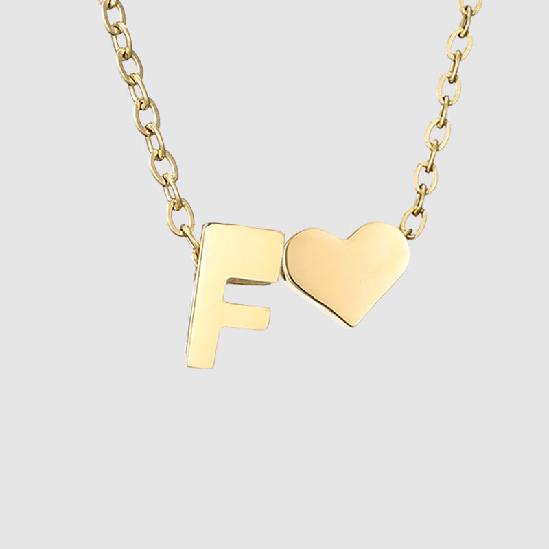 Wholesale Heart Letter Pendant Gold Plated Necklaces